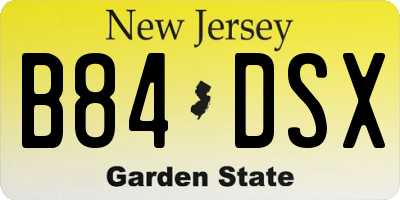 NJ license plate B84DSX
