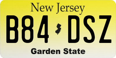 NJ license plate B84DSZ