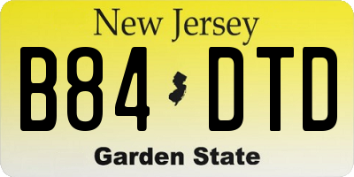 NJ license plate B84DTD