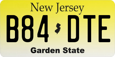 NJ license plate B84DTE