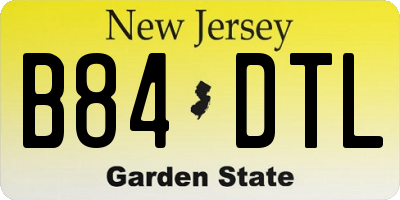 NJ license plate B84DTL