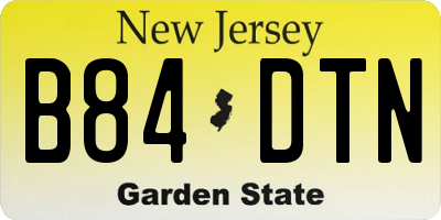NJ license plate B84DTN