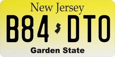 NJ license plate B84DTO