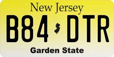 NJ license plate B84DTR