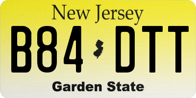 NJ license plate B84DTT
