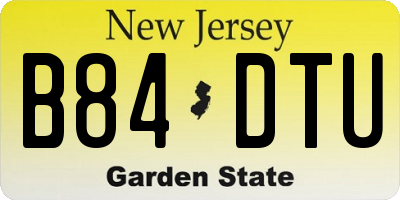 NJ license plate B84DTU