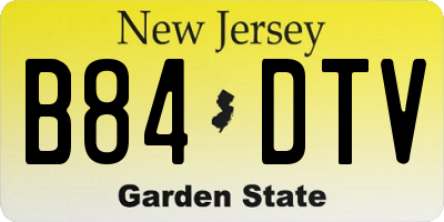 NJ license plate B84DTV