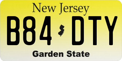 NJ license plate B84DTY