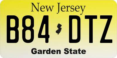 NJ license plate B84DTZ