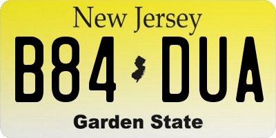 NJ license plate B84DUA