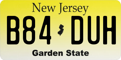 NJ license plate B84DUH