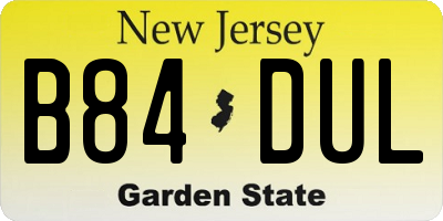 NJ license plate B84DUL