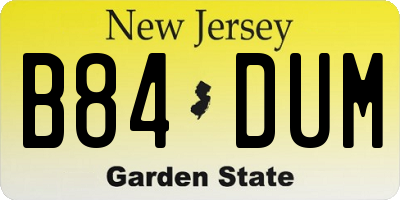 NJ license plate B84DUM