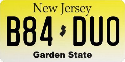NJ license plate B84DUO