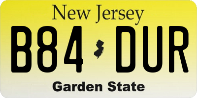 NJ license plate B84DUR