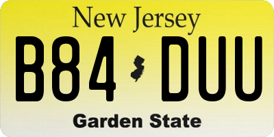 NJ license plate B84DUU