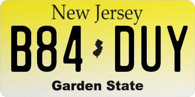 NJ license plate B84DUY