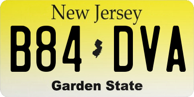 NJ license plate B84DVA