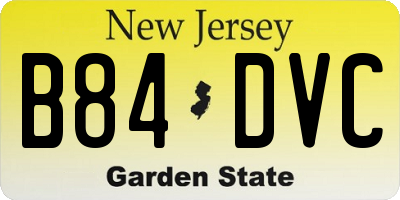 NJ license plate B84DVC