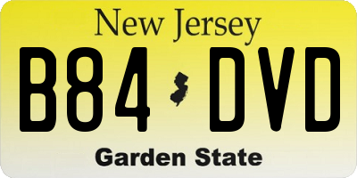 NJ license plate B84DVD