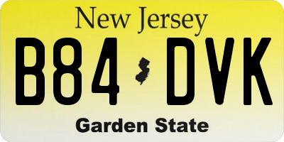 NJ license plate B84DVK