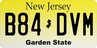 NJ license plate B84DVM