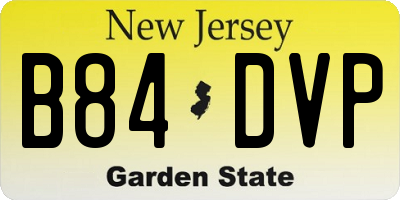 NJ license plate B84DVP