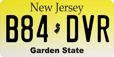 NJ license plate B84DVR