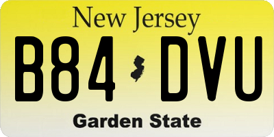 NJ license plate B84DVU