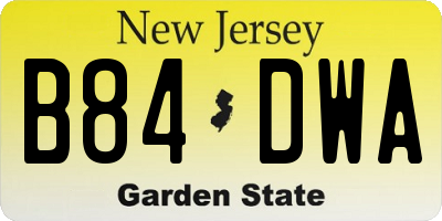 NJ license plate B84DWA