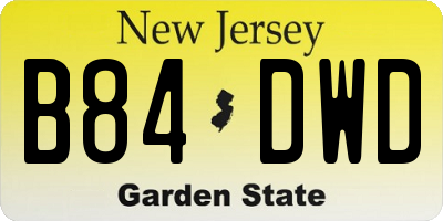 NJ license plate B84DWD