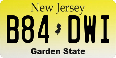 NJ license plate B84DWI