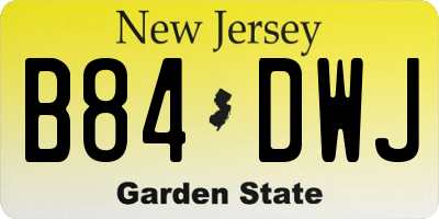 NJ license plate B84DWJ