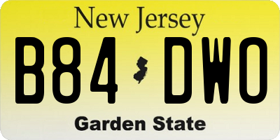 NJ license plate B84DWO