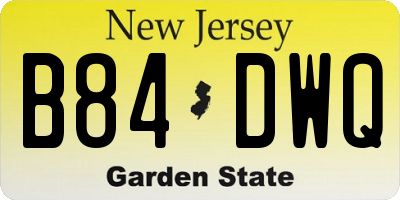 NJ license plate B84DWQ