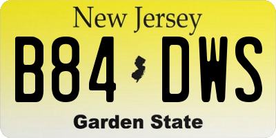 NJ license plate B84DWS