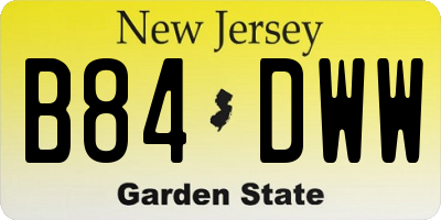 NJ license plate B84DWW