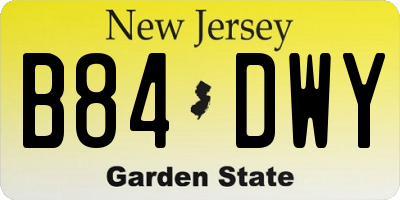 NJ license plate B84DWY