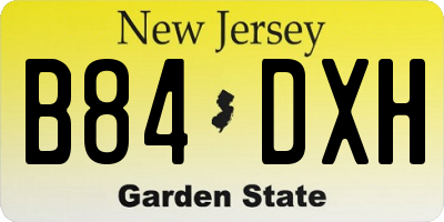 NJ license plate B84DXH