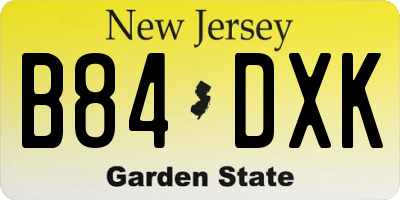 NJ license plate B84DXK