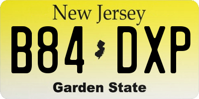 NJ license plate B84DXP