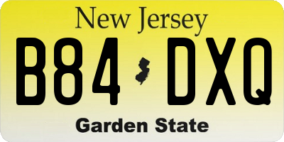 NJ license plate B84DXQ