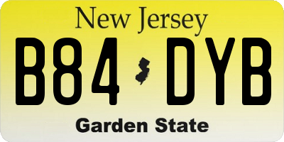 NJ license plate B84DYB