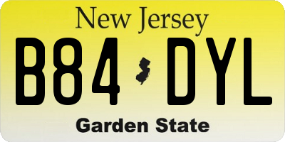 NJ license plate B84DYL