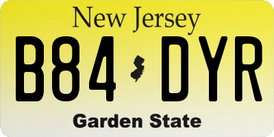 NJ license plate B84DYR