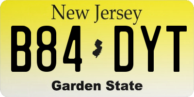 NJ license plate B84DYT