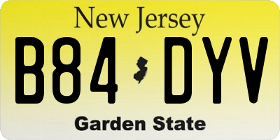 NJ license plate B84DYV