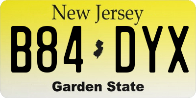 NJ license plate B84DYX