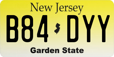 NJ license plate B84DYY