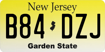 NJ license plate B84DZJ